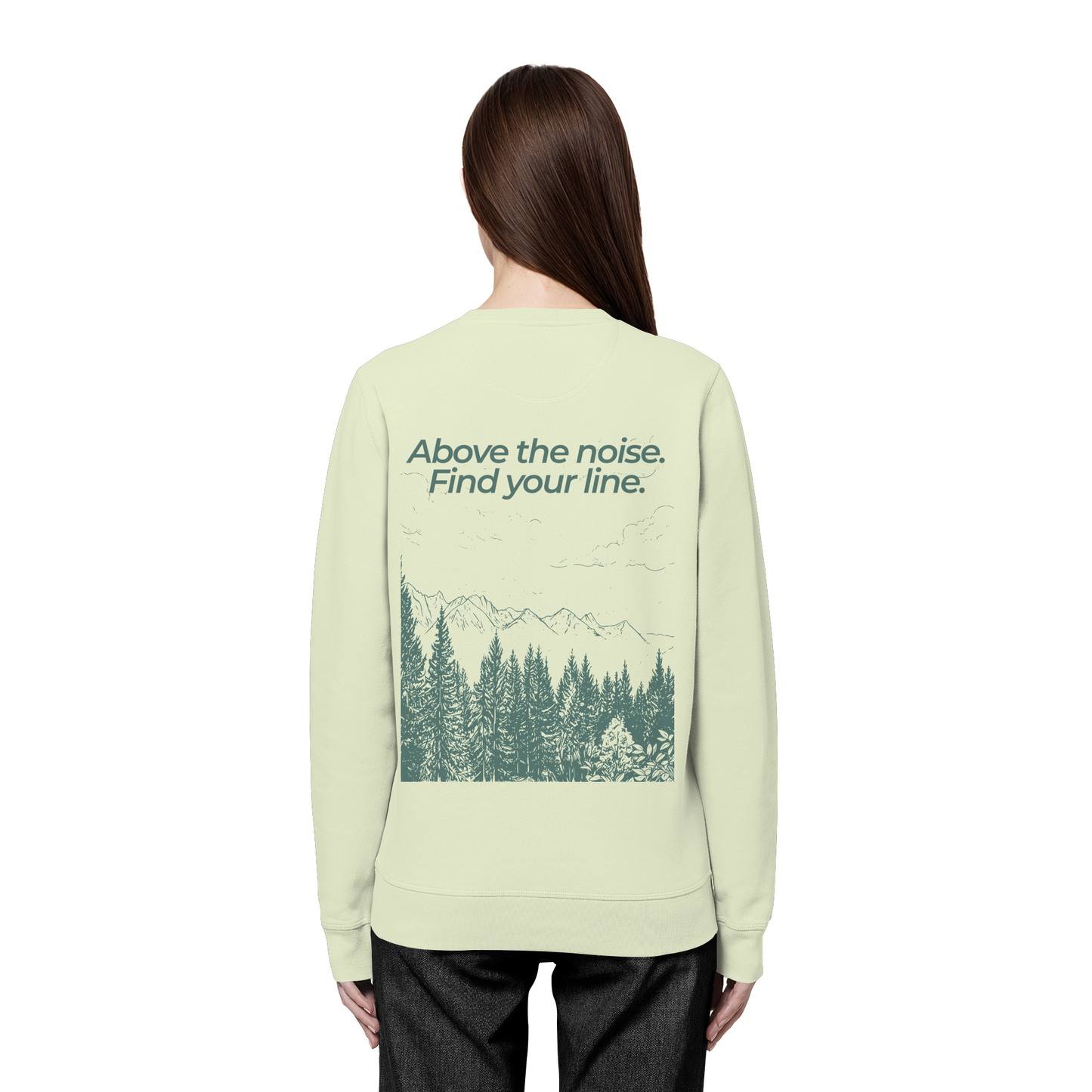 Berggipfel - Above the noise. Find jour line. - Unisex Bio Basic Sweatshirt