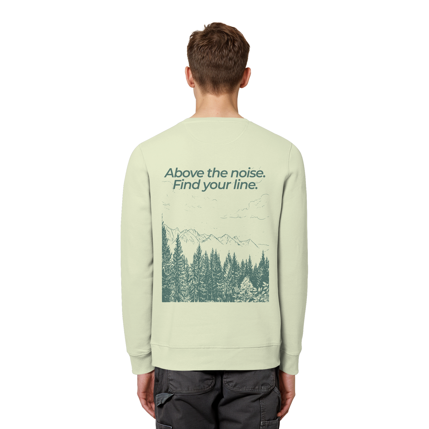 Berggipfel - Above the noise. Find jour line. - Unisex Bio Basic Sweatshirt