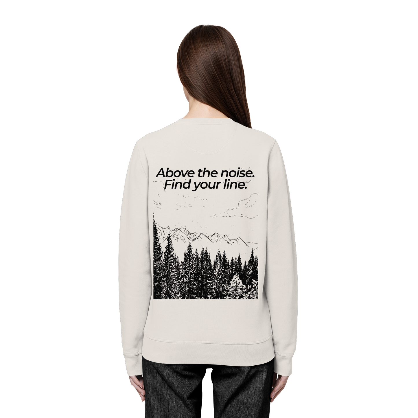 Berggipfel - Above the noise. Find jour line. - Unisex Bio Basic Sweatshirt