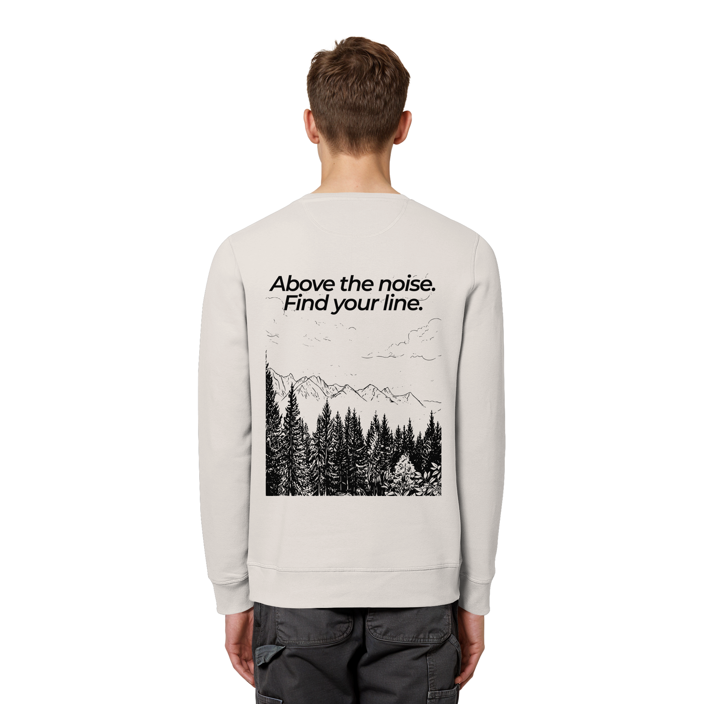 Berggipfel - Above the noise. Find jour line. - Unisex Bio Basic Sweatshirt