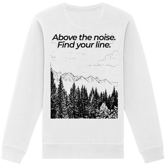 Berggipfel - Above the noise. Find jour line. - Unisex Bio Basic Sweatshirt