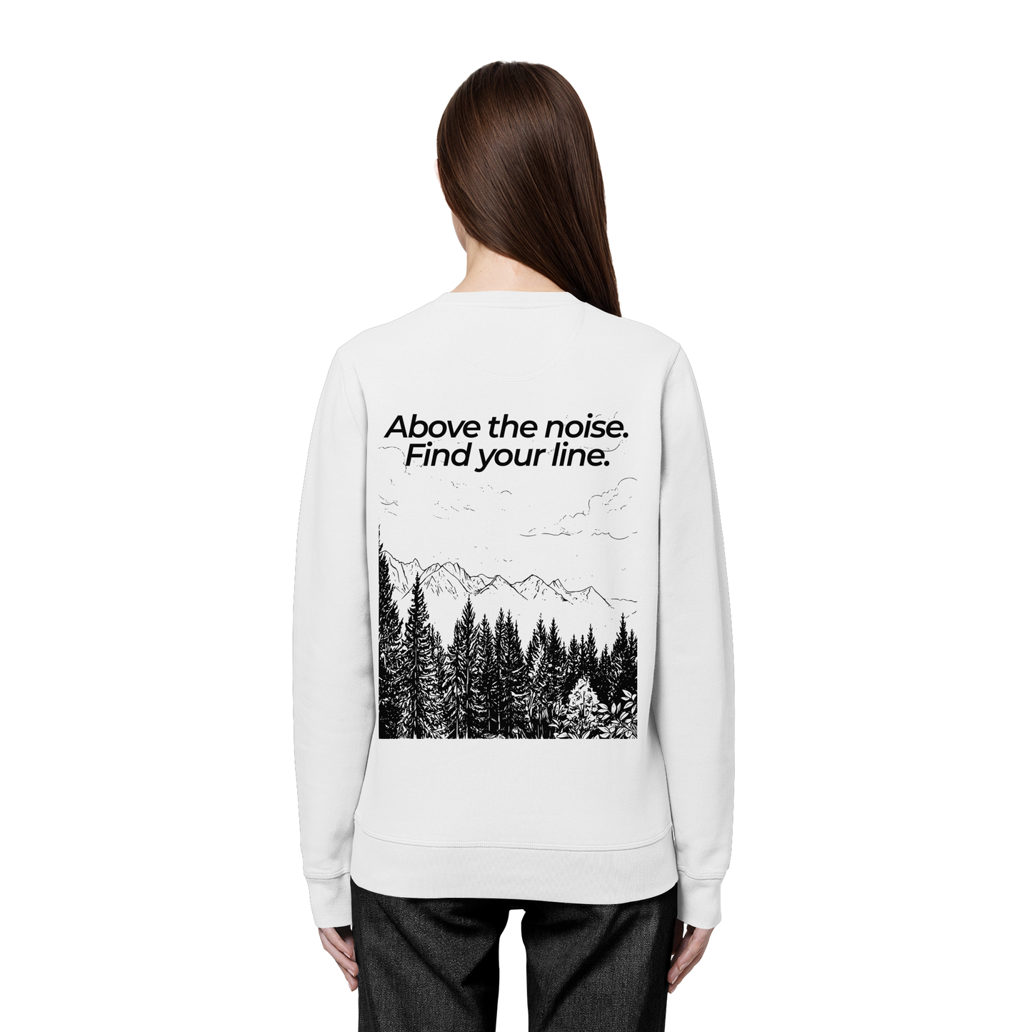 Berggipfel - Above the noise. Find jour line. - Unisex Bio Basic Sweatshirt