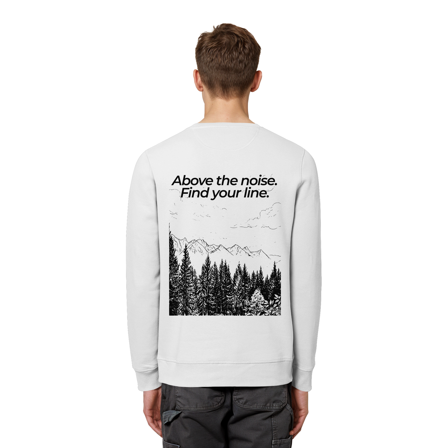 Berggipfel - Above the noise. Find jour line. - Unisex Bio Basic Sweatshirt