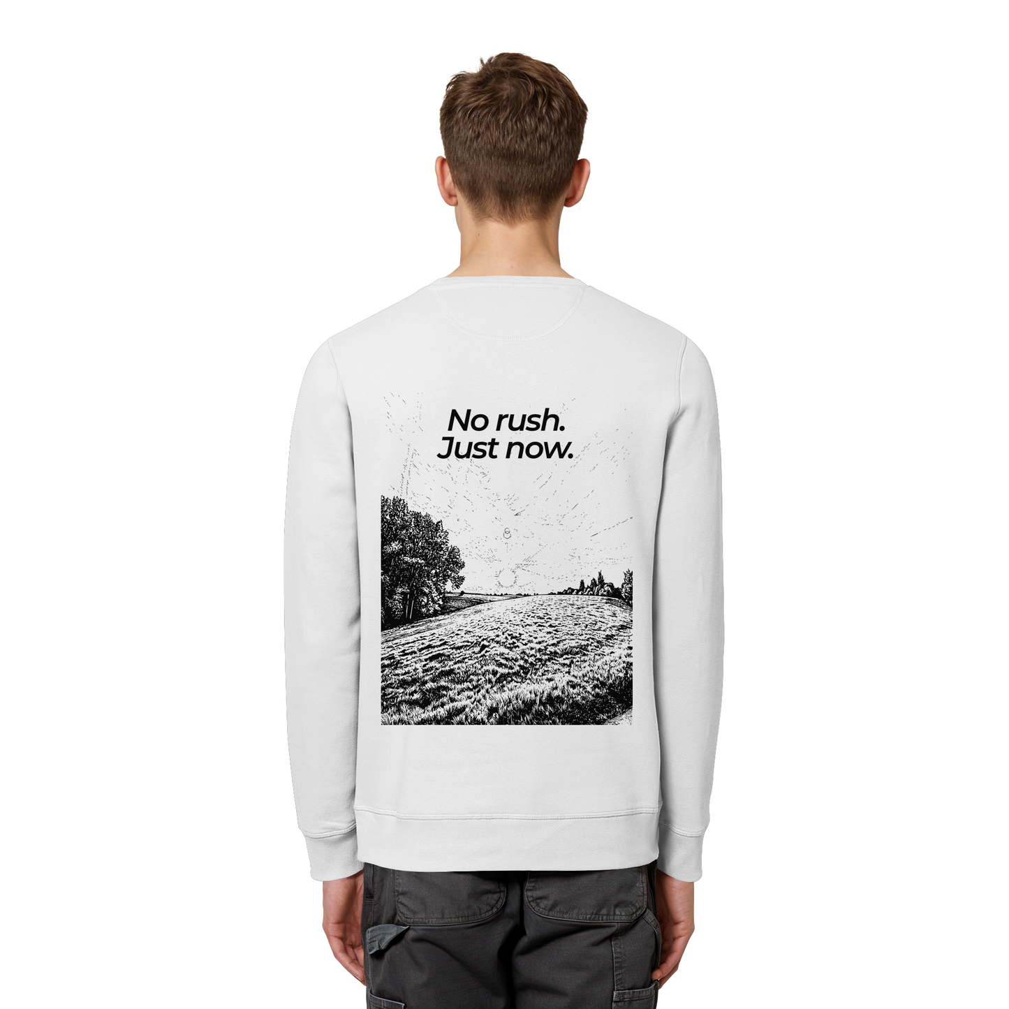 Grüne Wiese - No rush. Just now. - Unisex Bio Basic Sweatshirt