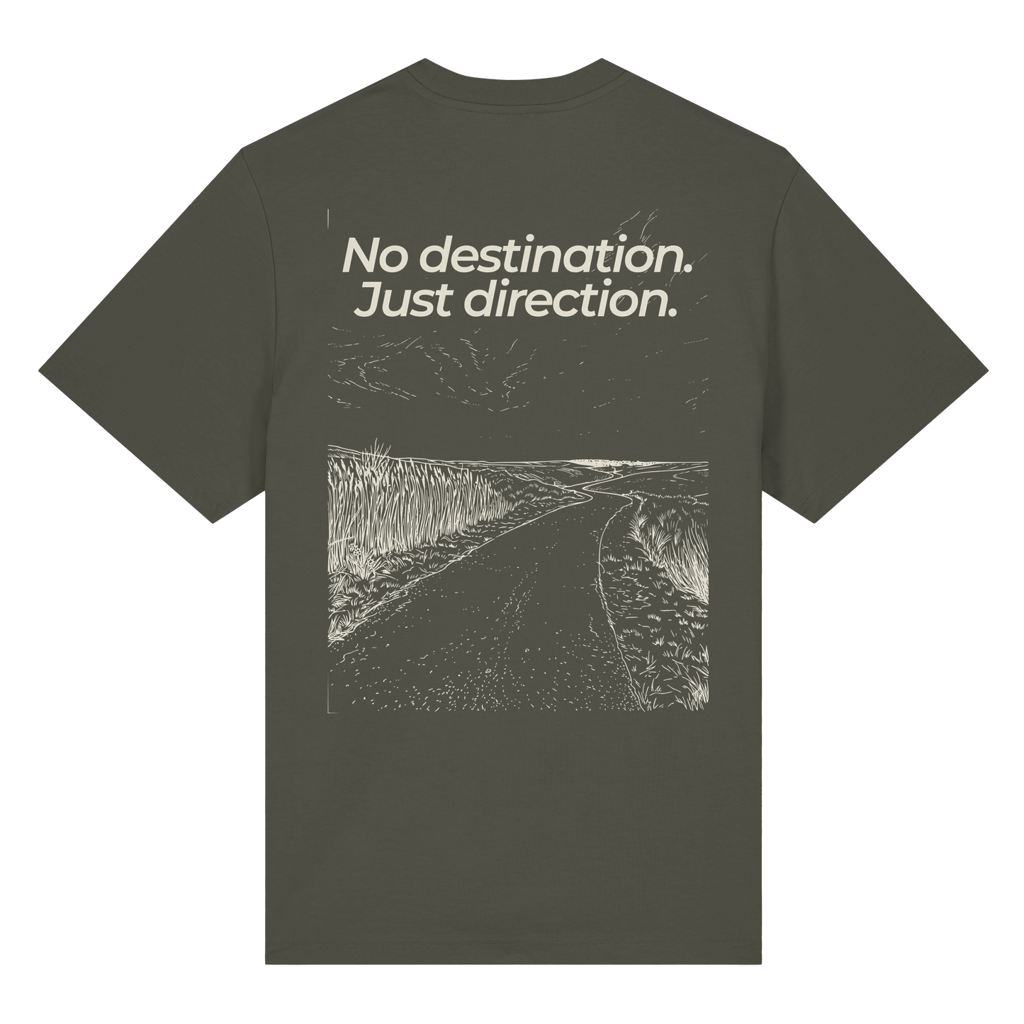 Weg durch die Dünen - No destination. Just direction. - Bio Heavy Shirt