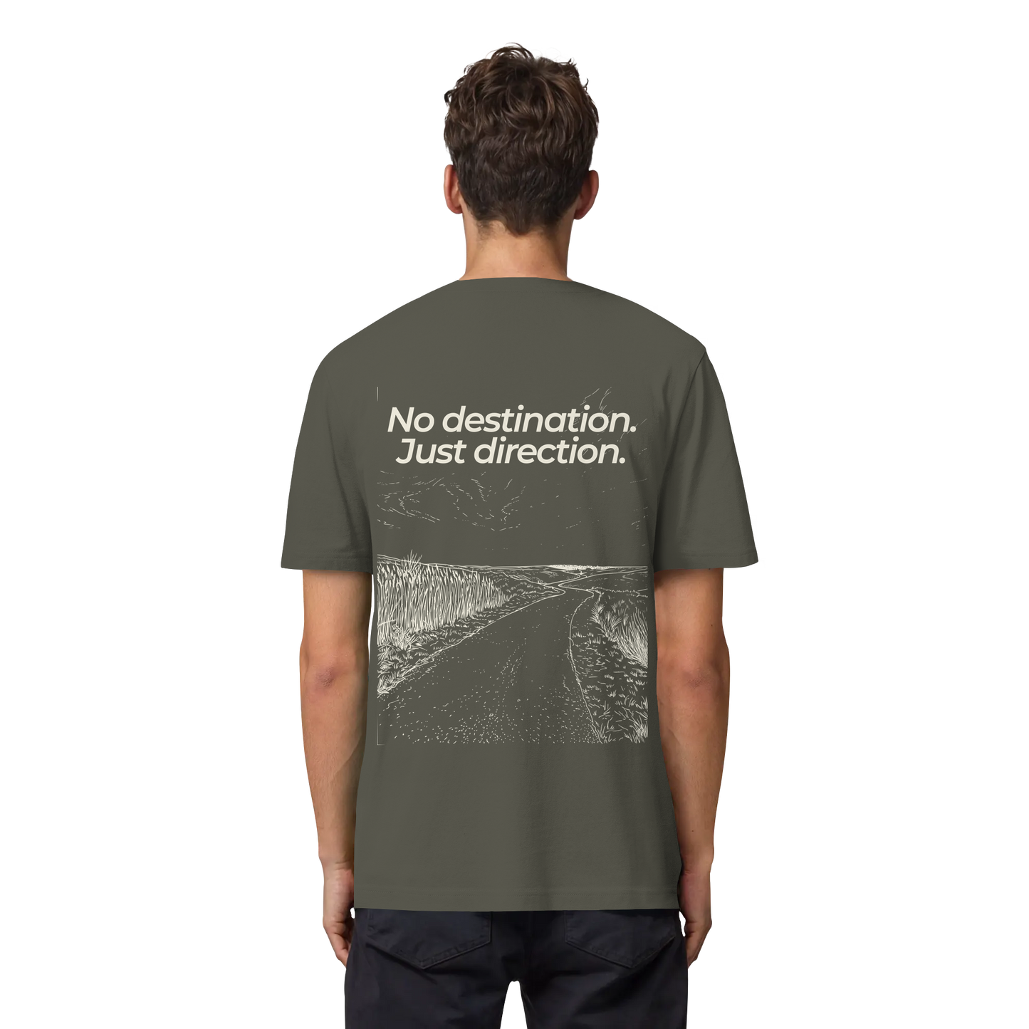 Weg durch die Dünen - No destination. Just direction. - Bio Heavy Shirt