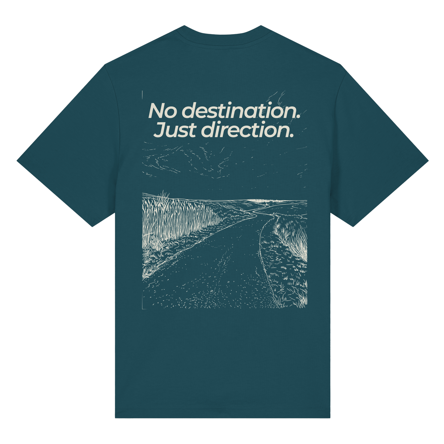 Weg durch die Dünen - No destination. Just direction. - Bio Heavy Shirt