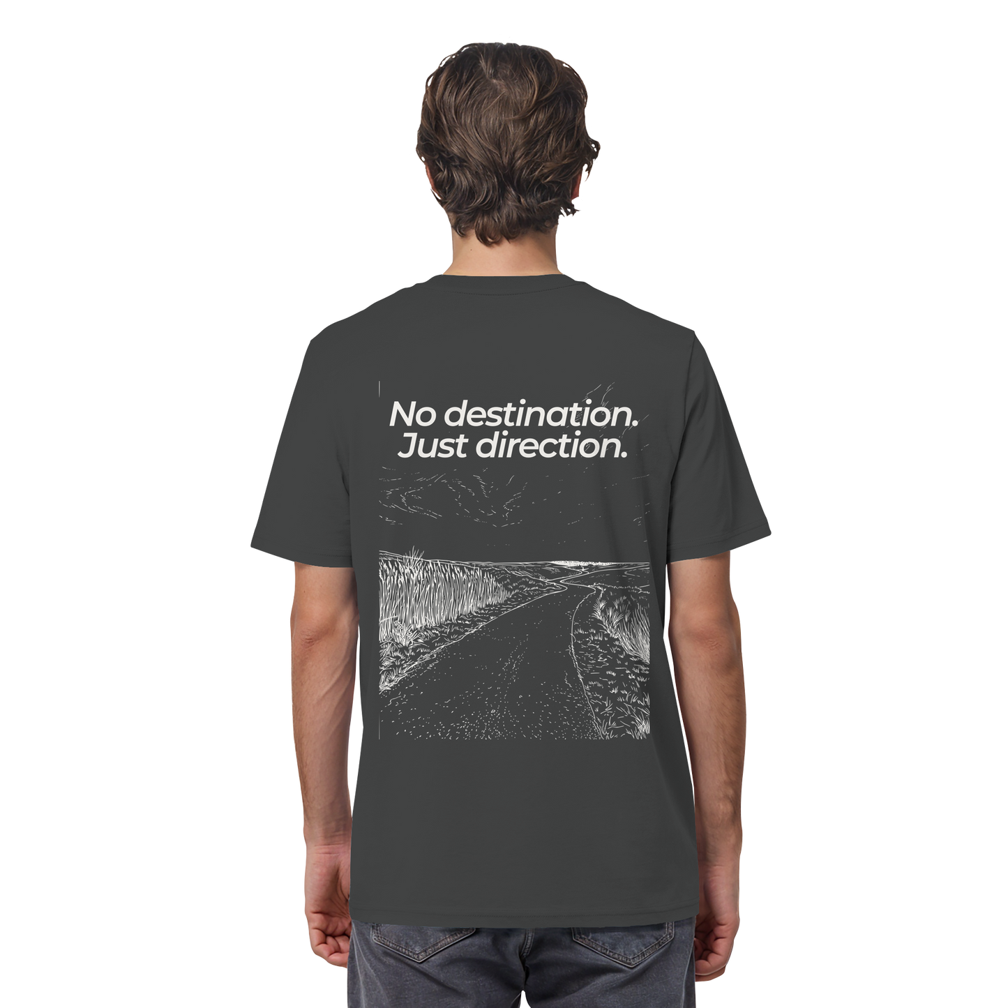 Weg durch die Dünen - No destination. Just direction. - Unisex Bio T-Shirt