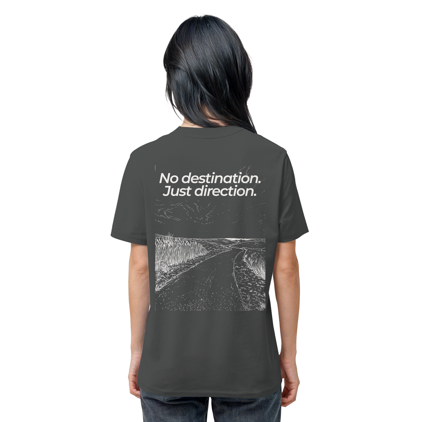 Weg durch die Dünen - No destination. Just direction. - Unisex Bio T-Shirt