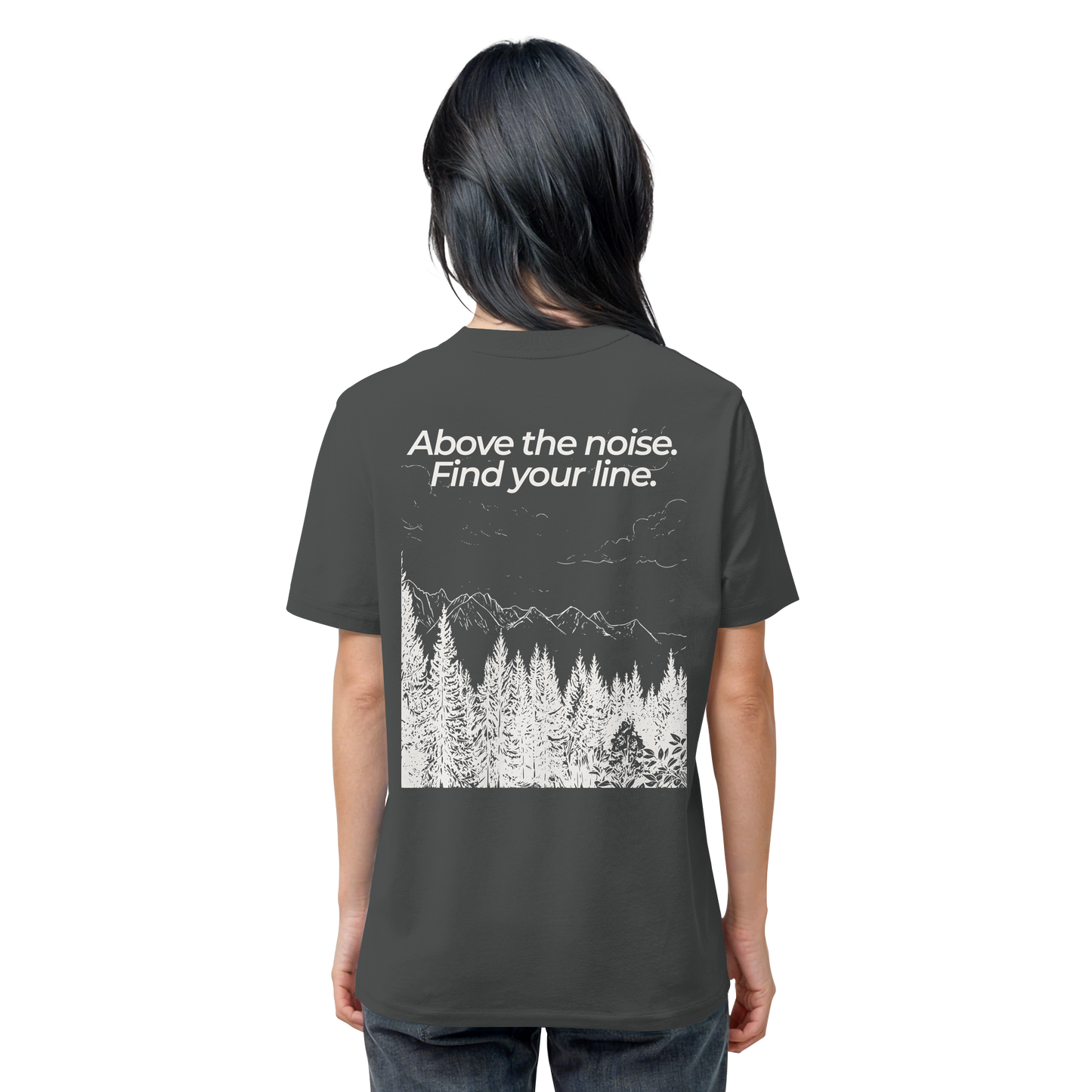 Berggipfel - Above the noise. Find jour line. - Unisex Bio T-Shirt