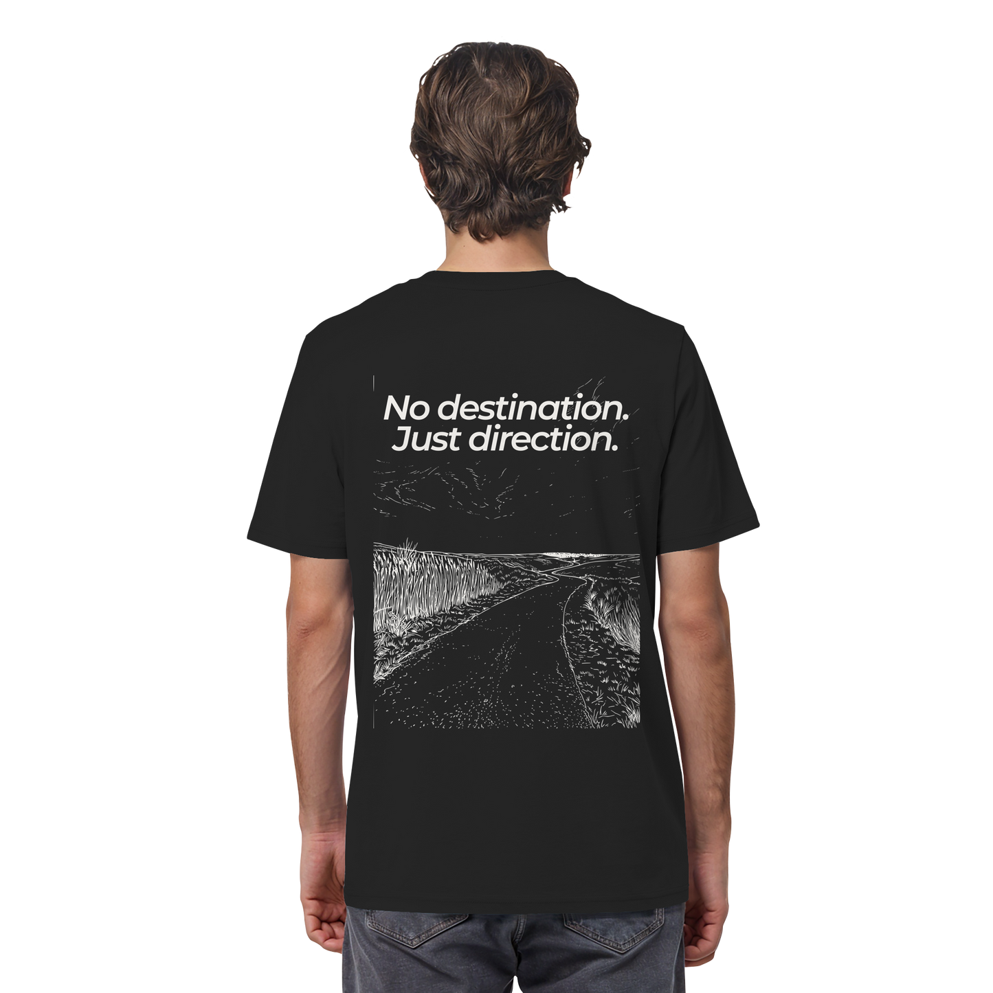 Weg durch die Dünen - No destination. Just direction. - Unisex Bio T-Shirt