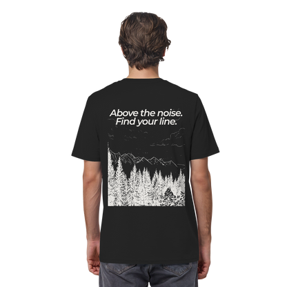 Berggipfel - Above the noise. Find jour line. - Unisex Bio T-Shirt
