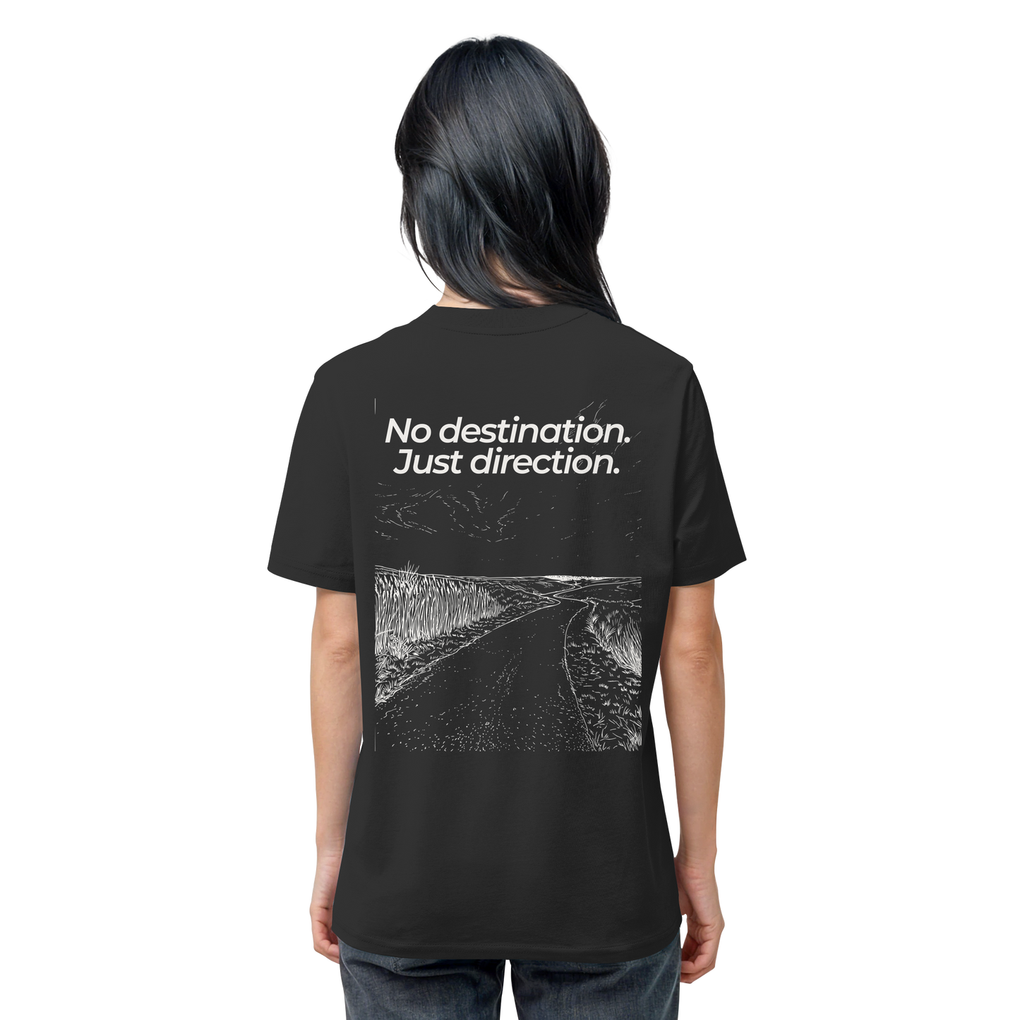 Weg durch die Dünen - No destination. Just direction. - Unisex Bio T-Shirt