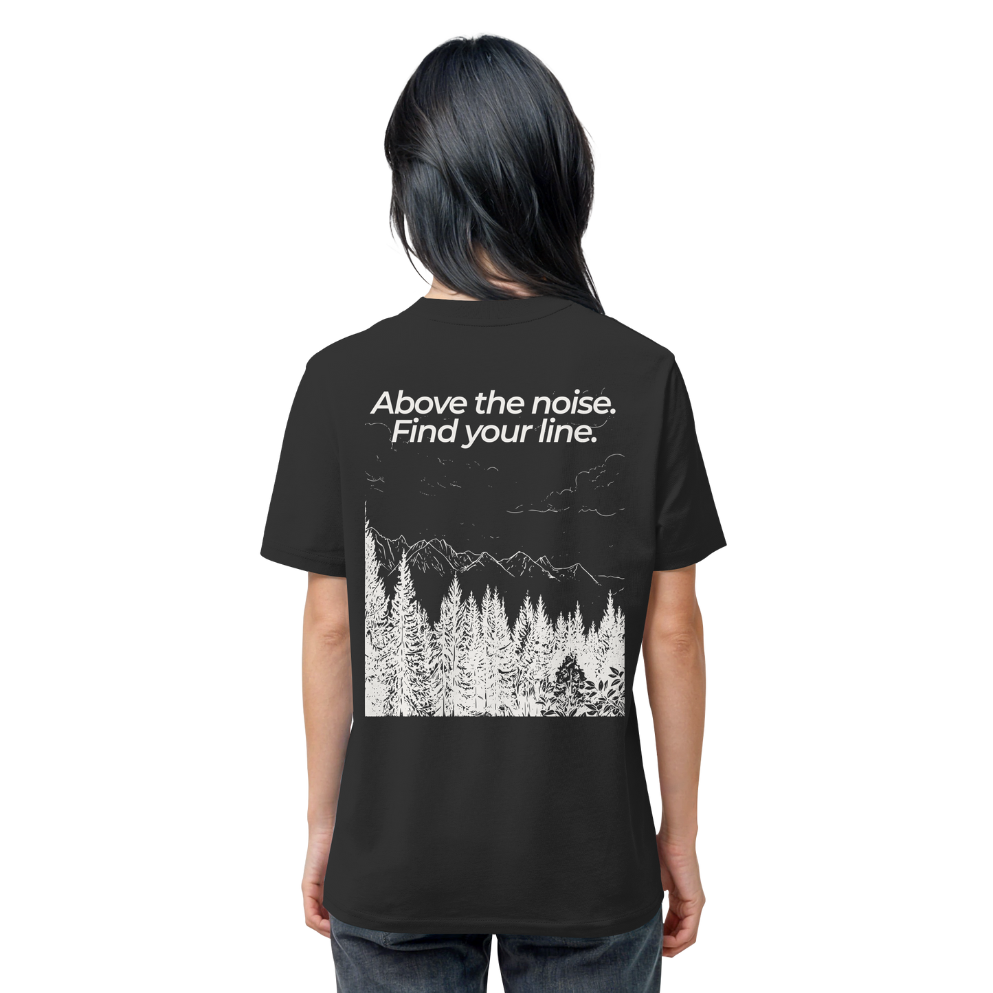 Berggipfel - Above the noise. Find jour line. - Unisex Bio T-Shirt