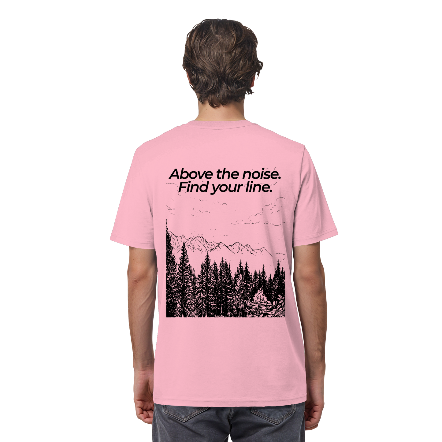 Berggipfel - Above the noise. Find jour line. - Unisex Bio T-Shirt