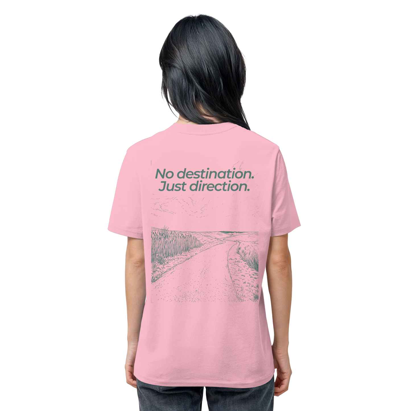 Weg durch die Dünen - No destination. Just direction. - Unisex Bio T-Shirt