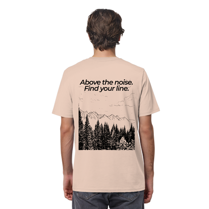 Berggipfel - Above the noise. Find jour line. - Unisex Bio T-Shirt