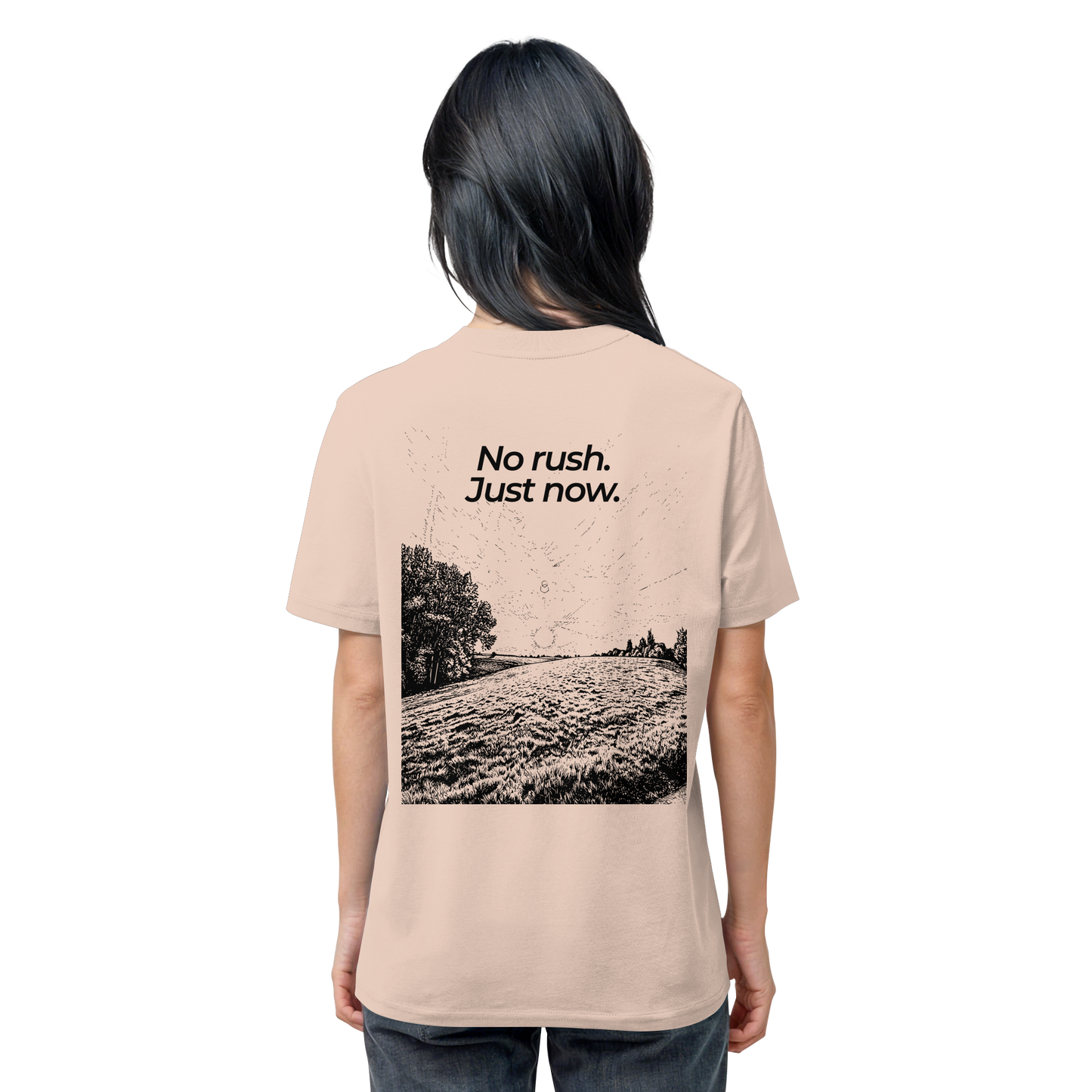 Grüne Wiese - No rush. Just now. - Unisex Bio T-Shirt
