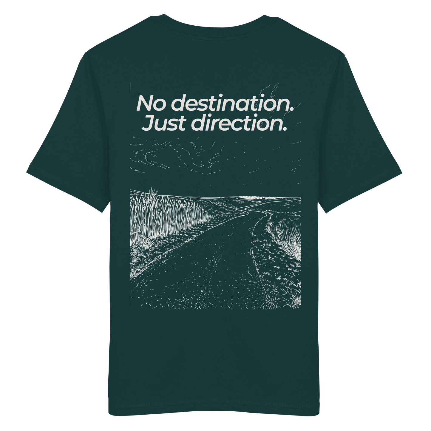 Weg durch die Dünen - No destination. Just direction. - Unisex Bio T-Shirt