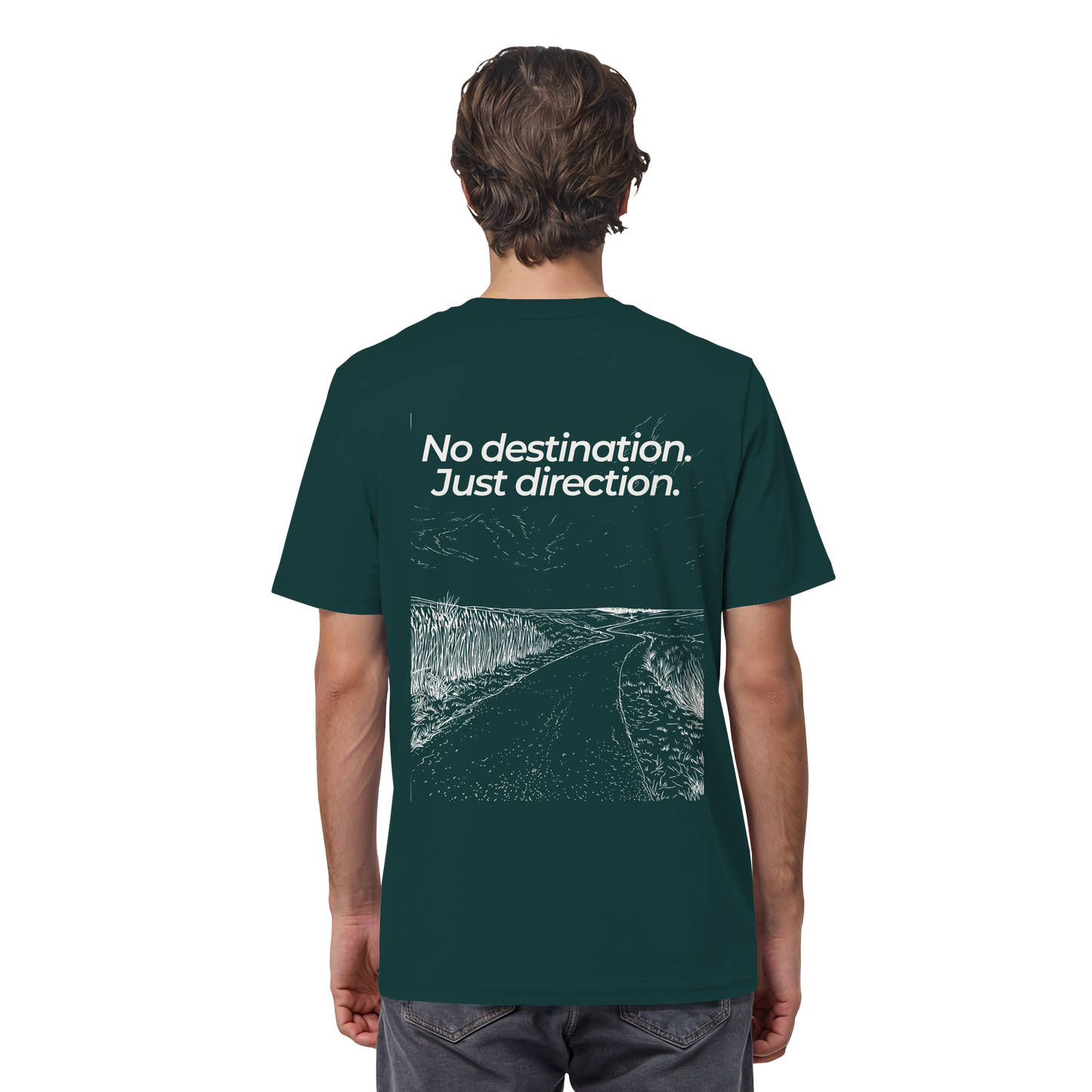 Weg durch die Dünen - No destination. Just direction. - Unisex Bio T-Shirt