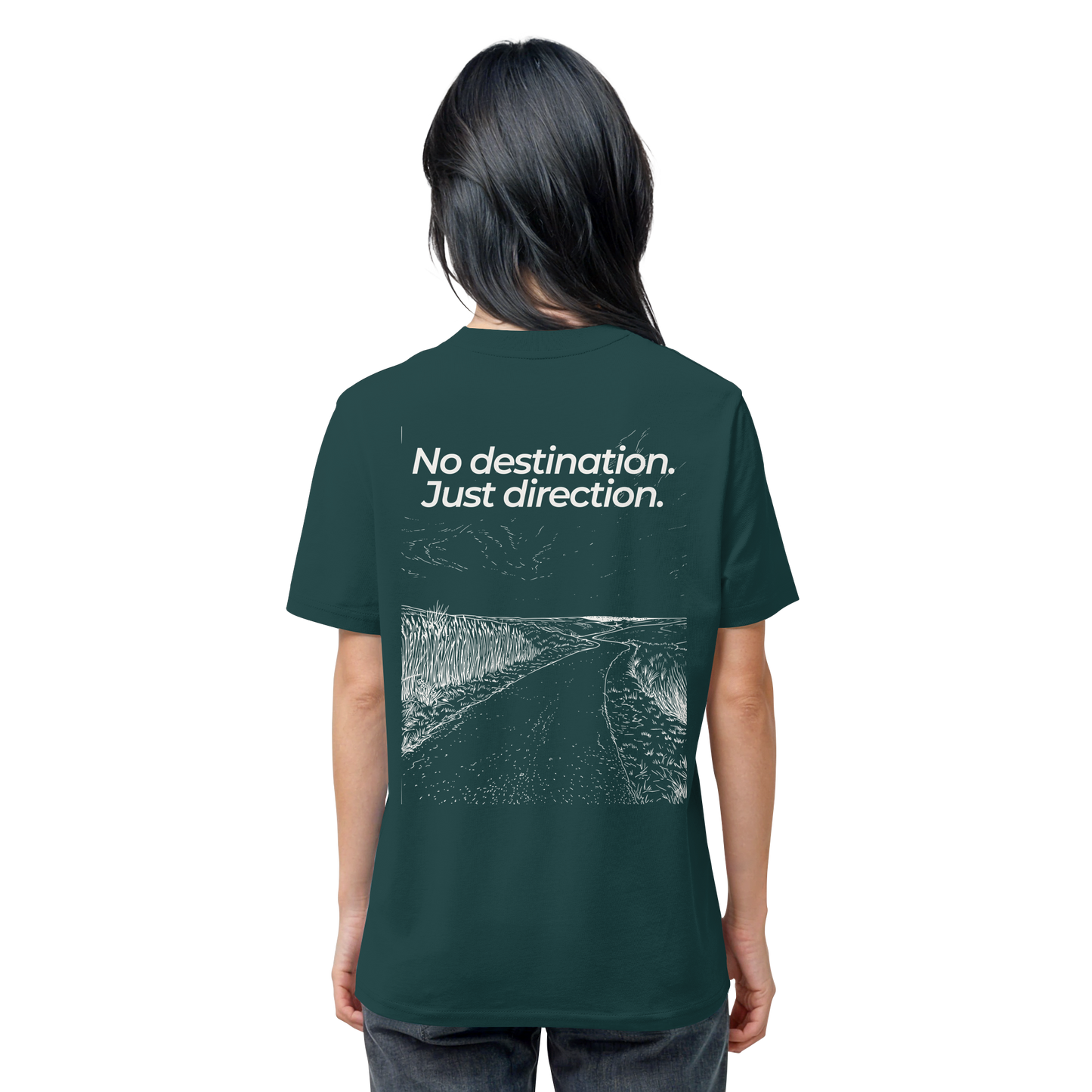Weg durch die Dünen - No destination. Just direction. - Unisex Bio T-Shirt