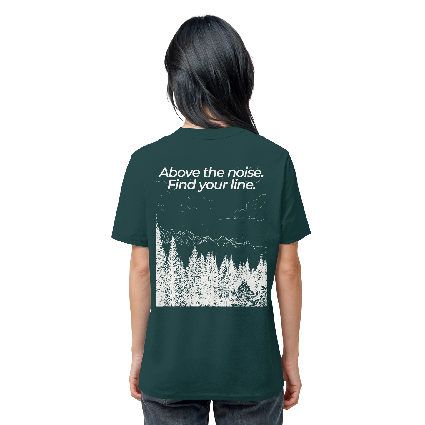 Berggipfel - Above the noise. Find jour line. - Unisex Bio T-Shirt
