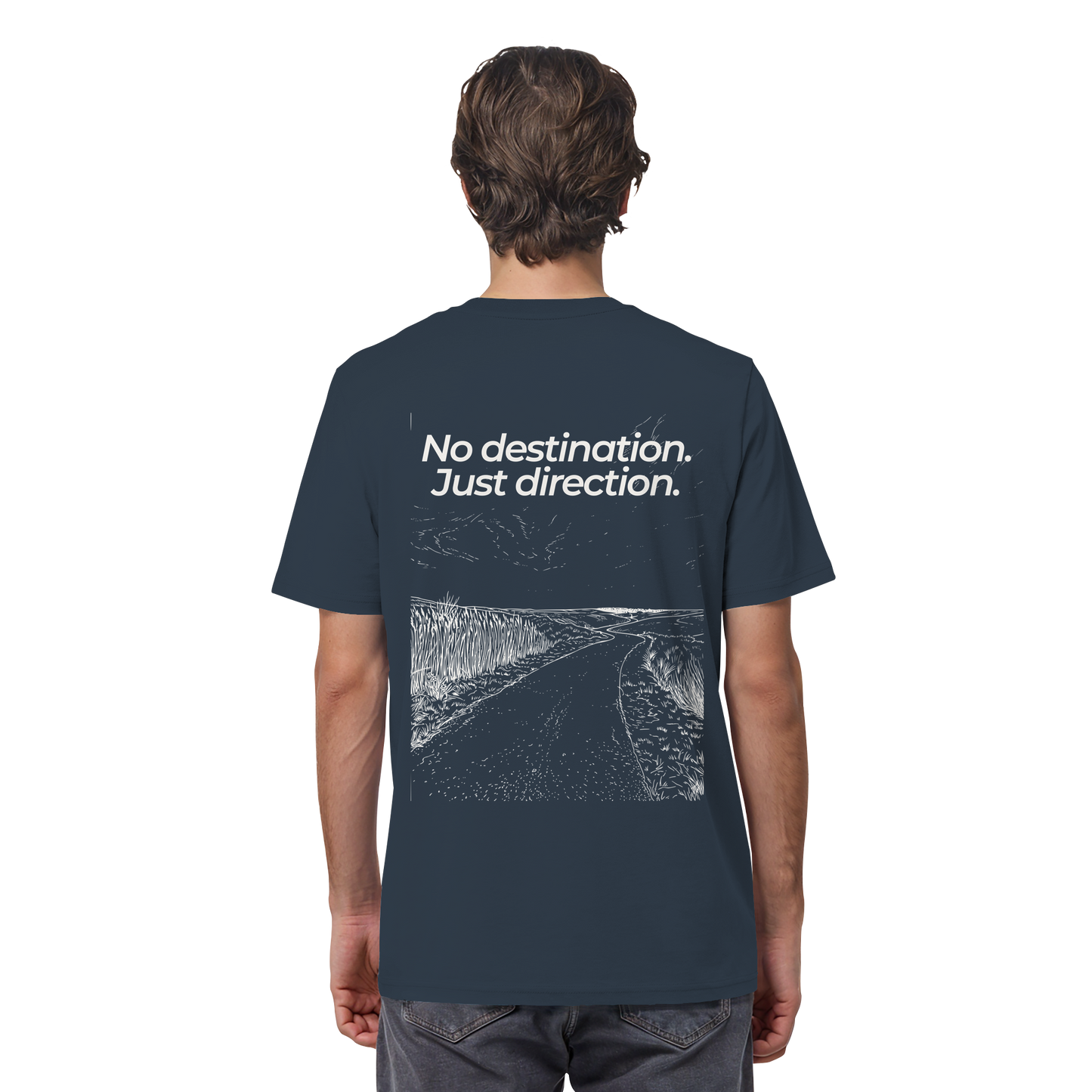Weg durch die Dünen - No destination. Just direction. - Unisex Bio T-Shirt