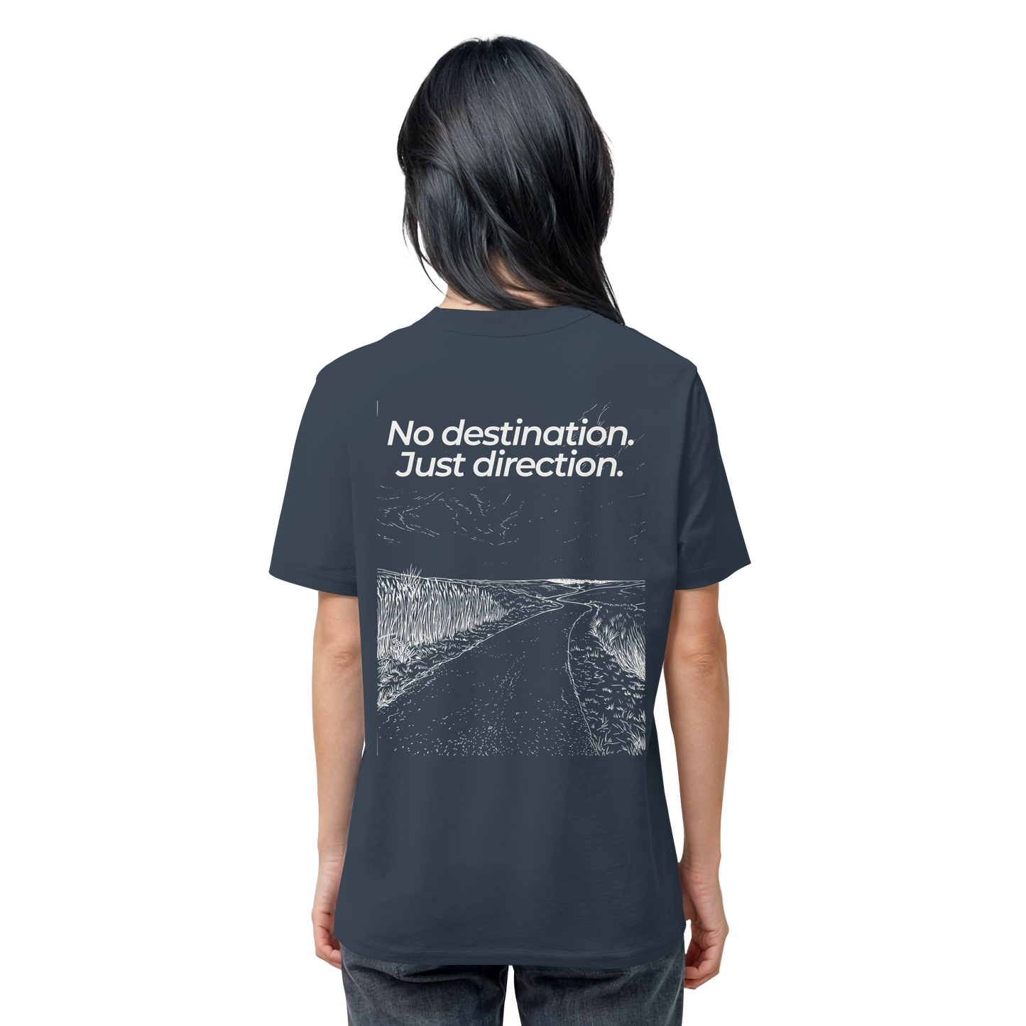 Weg durch die Dünen - No destination. Just direction. - Unisex Bio T-Shirt