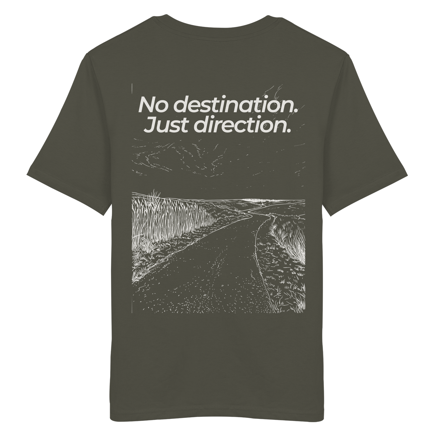 Weg durch die Dünen - No destination. Just direction. - Unisex Bio T-Shirt