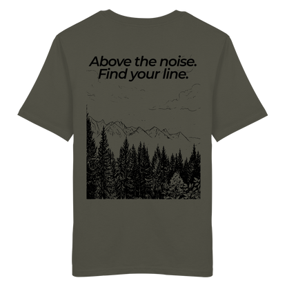 Berggipfel - Above the noise. Find jour line. - Unisex Bio T-Shirt