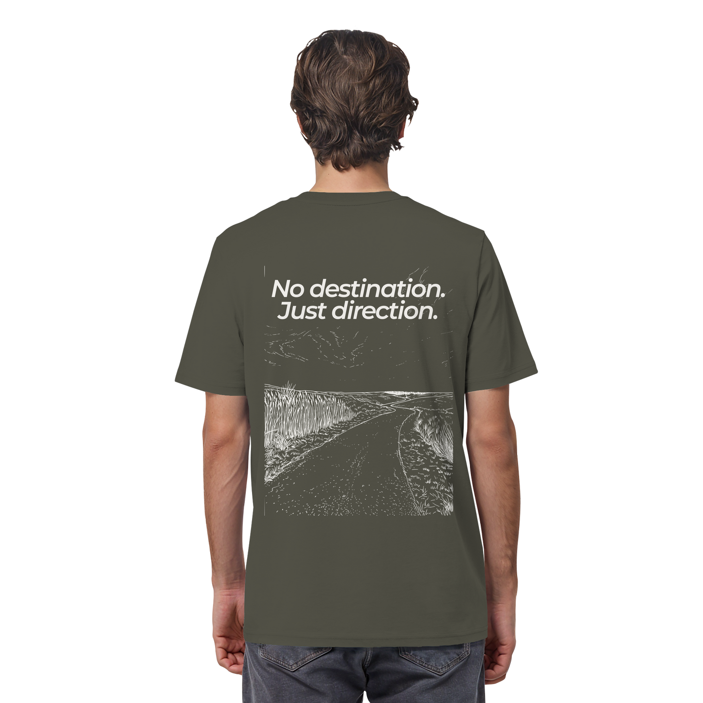 Weg durch die Dünen - No destination. Just direction. - Unisex Bio T-Shirt