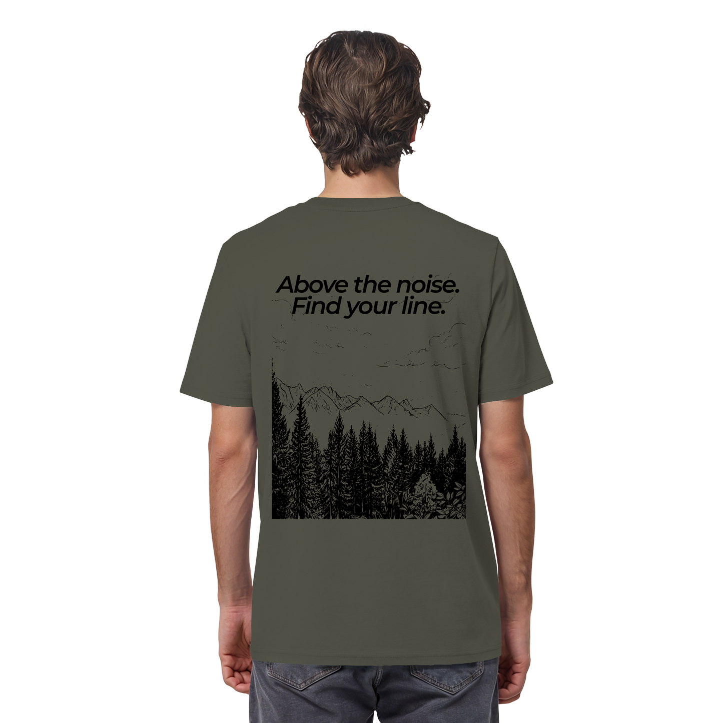 Berggipfel - Above the noise. Find jour line. - Unisex Bio T-Shirt