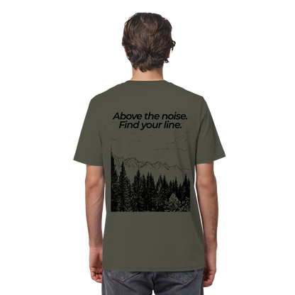 Berggipfel - Above the noise. Find jour line. - Unisex Bio T-Shirt