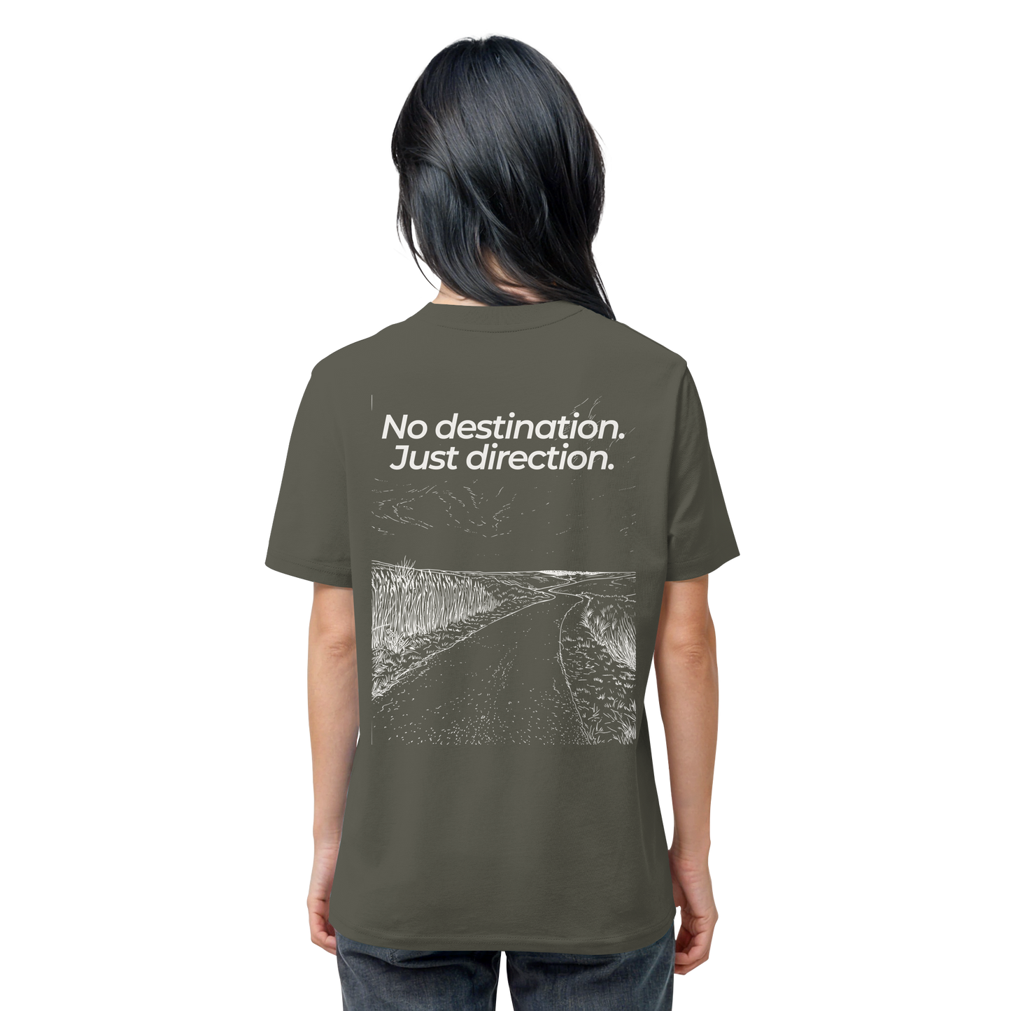 Weg durch die Dünen - No destination. Just direction. - Unisex Bio T-Shirt