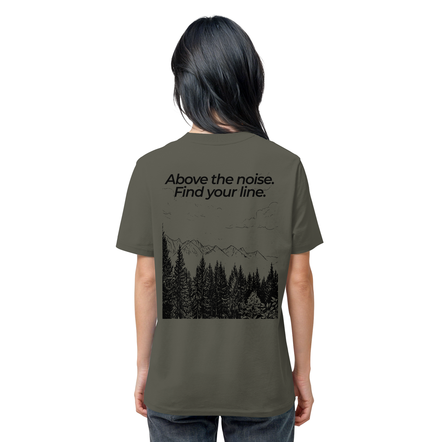 Berggipfel - Above the noise. Find jour line. - Unisex Bio T-Shirt