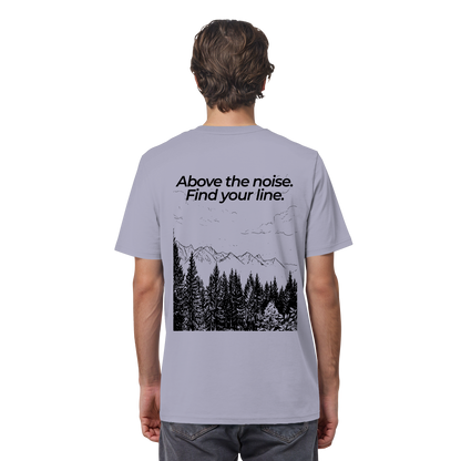 Berggipfel - Above the noise. Find jour line. - Unisex Bio T-Shirt