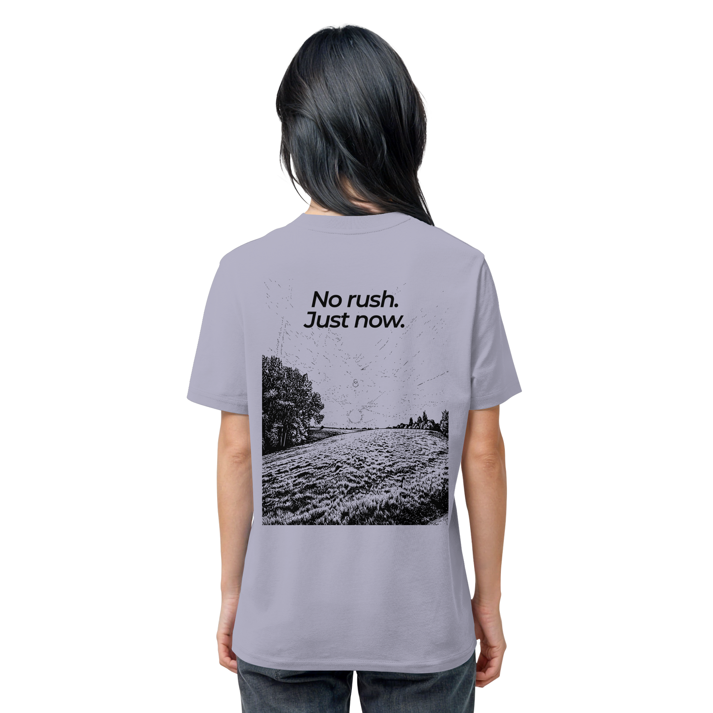 Grüne Wiese - No rush. Just now. - Unisex Bio T-Shirt