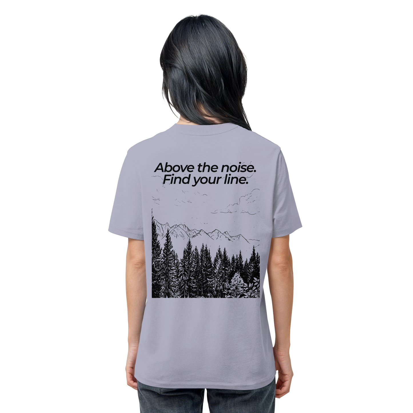 Berggipfel - Above the noise. Find jour line. - Unisex Bio T-Shirt