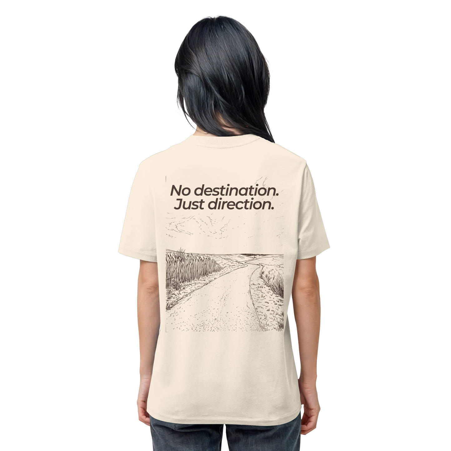 Weg durch die Dünen - No destination. Just direction. - Unisex Bio T-Shirt