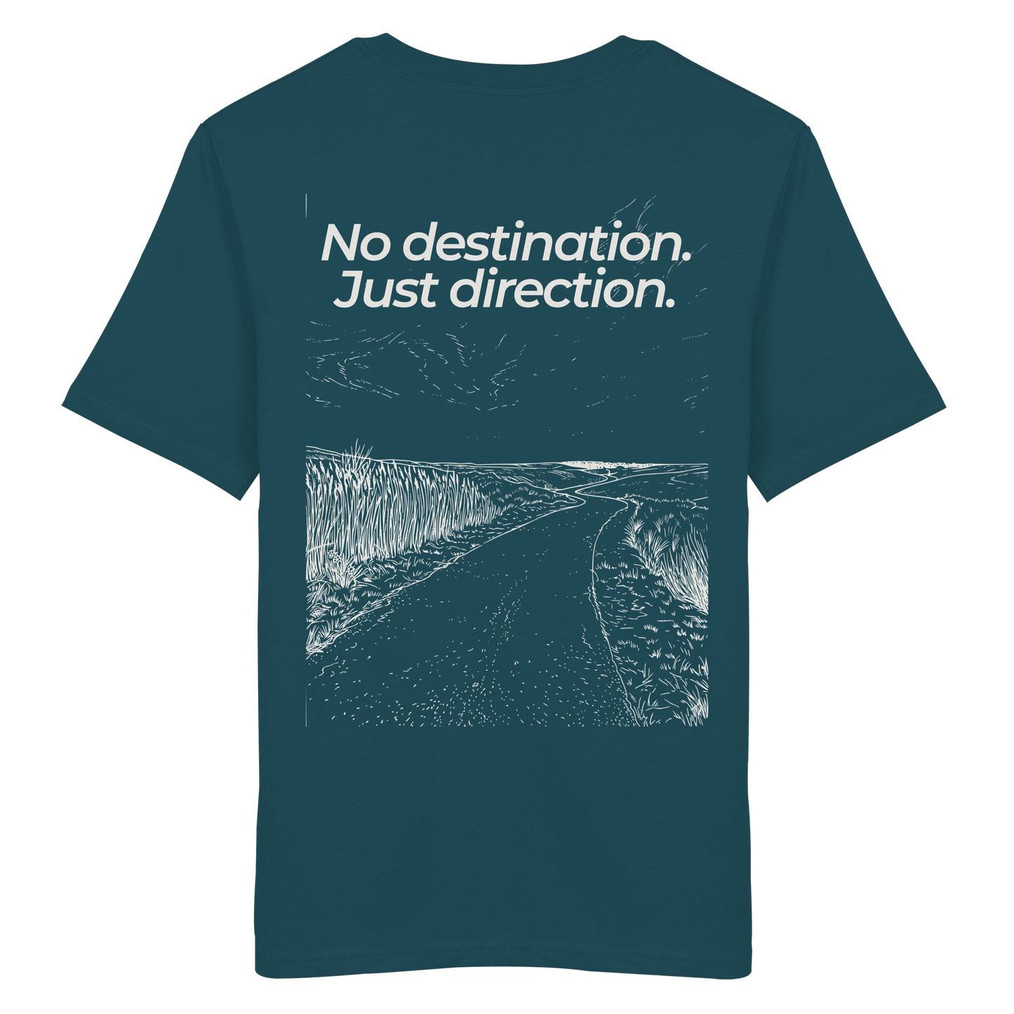 Weg durch die Dünen - No destination. Just direction. - Unisex Bio T-Shirt