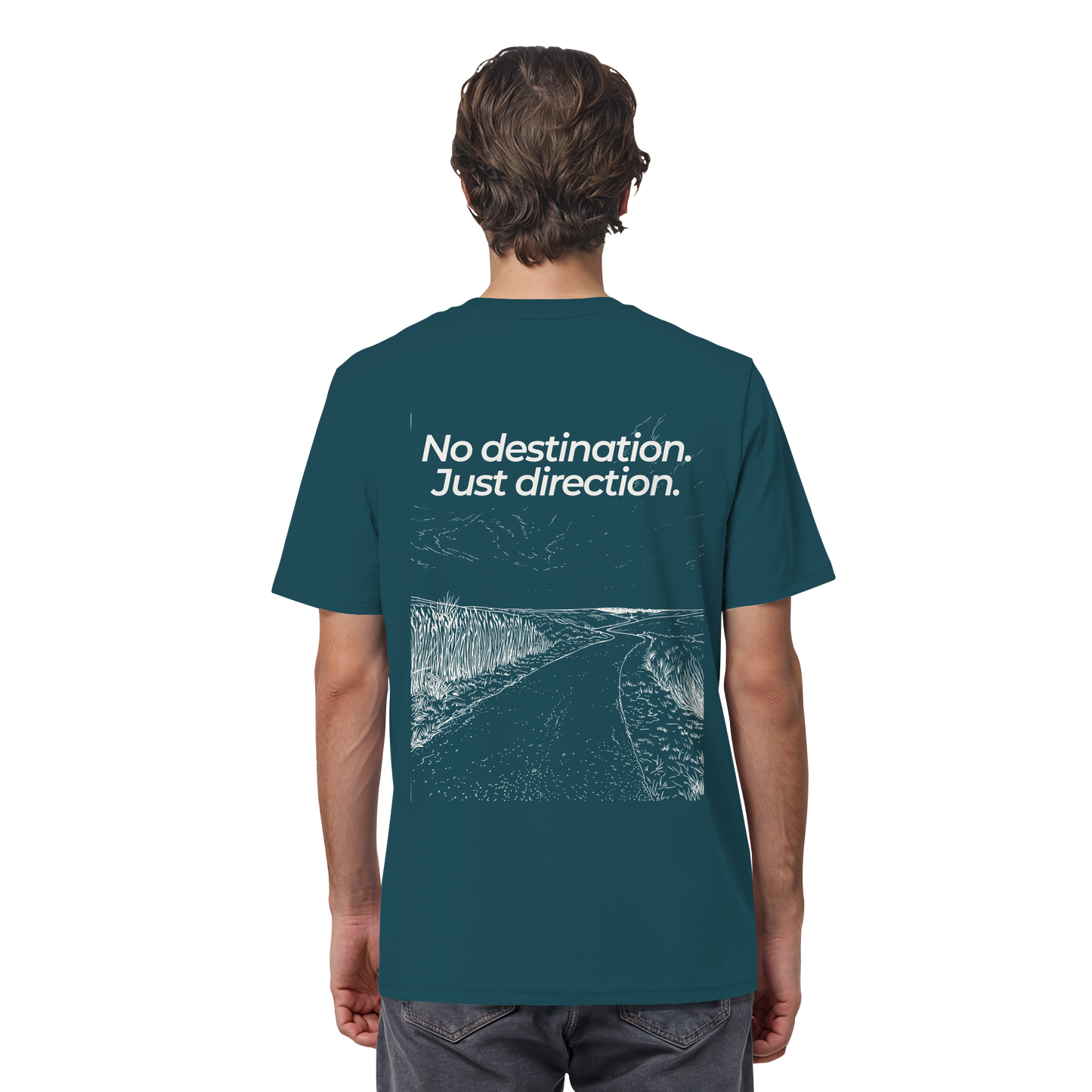 Weg durch die Dünen - No destination. Just direction. - Unisex Bio T-Shirt