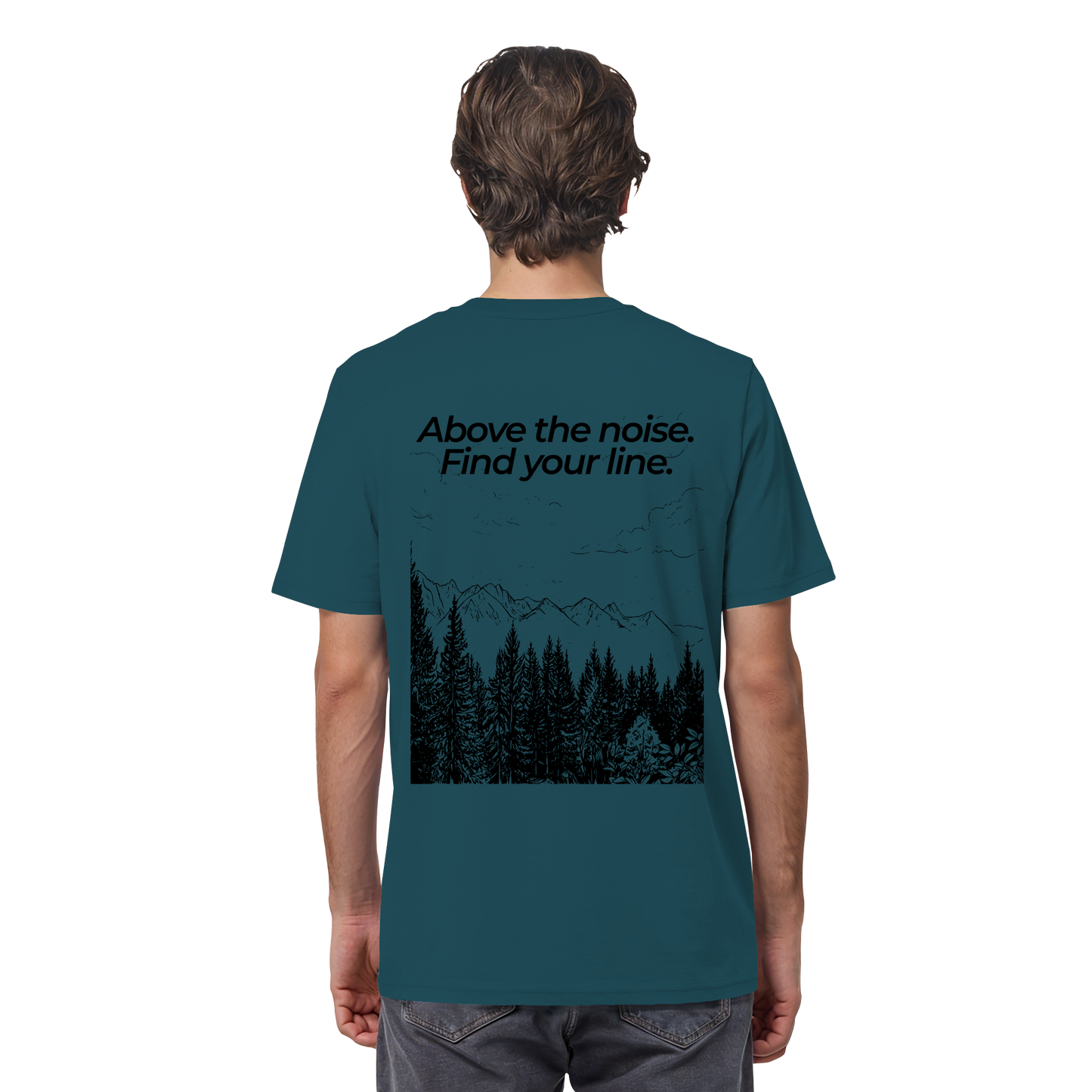 Berggipfel - Above the noise. Find jour line. - Unisex Bio T-Shirt