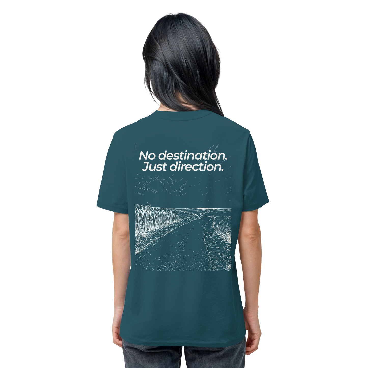 Weg durch die Dünen - No destination. Just direction. - Unisex Bio T-Shirt