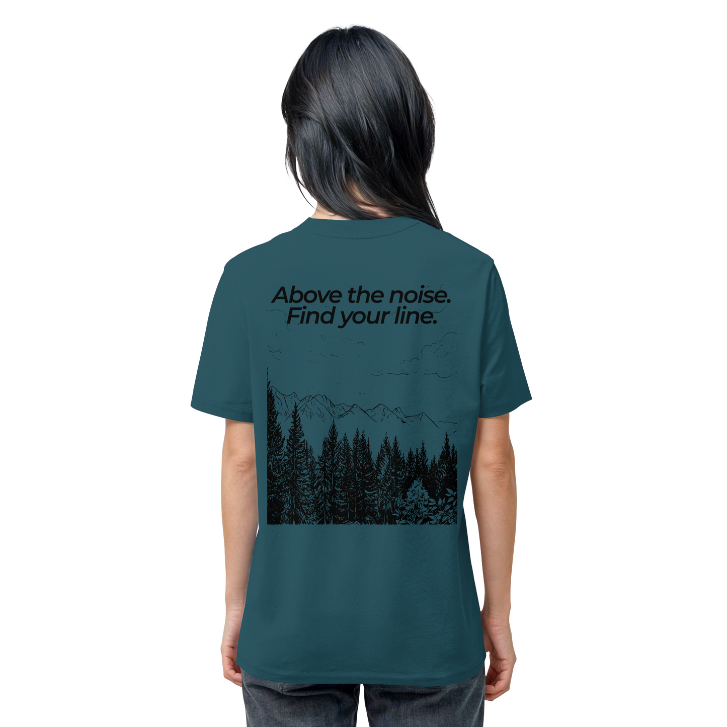 Berggipfel - Above the noise. Find jour line. - Unisex Bio T-Shirt