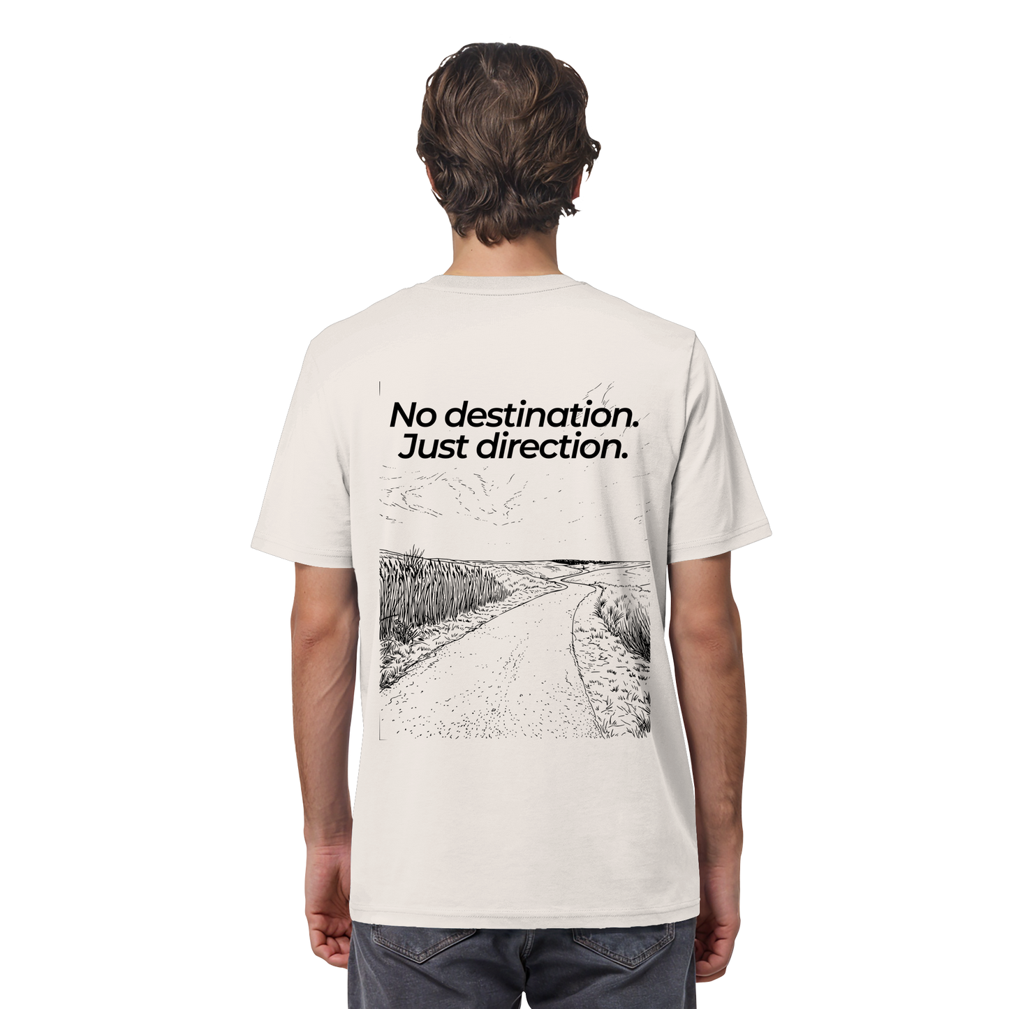 Weg durch die Dünen - No destination. Just direction. - Unisex Bio T-Shirt