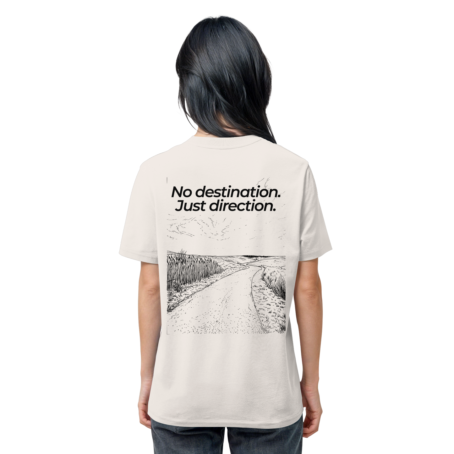Weg durch die Dünen - No destination. Just direction. - Unisex Bio T-Shirt