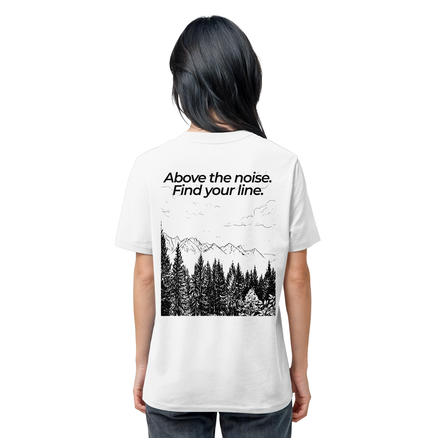 Berggipfel - Above the noise. Find jour line. - Unisex Bio T-Shirt