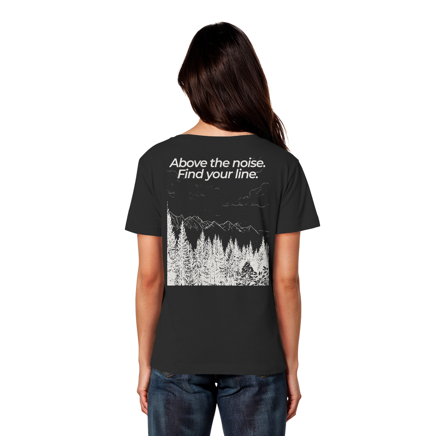 Berggipfel - Above the noise. Find jour line. - Damen Bio Lightweight T-Shirt