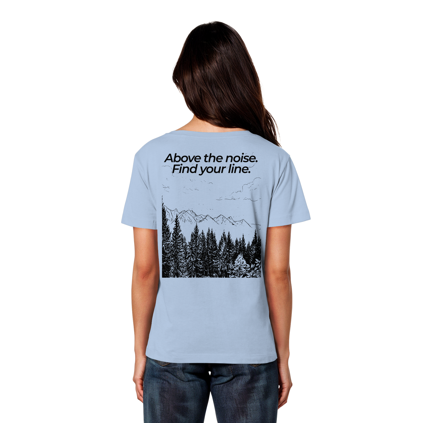 Berggipfel - Above the noise. Find jour line. - Damen Bio Lightweight T-Shirt