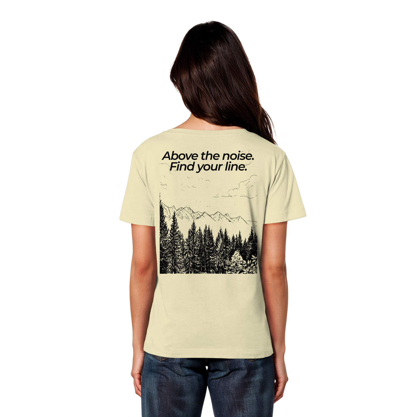 Berggipfel - Above the noise. Find jour line. - Damen Bio Lightweight T-Shirt
